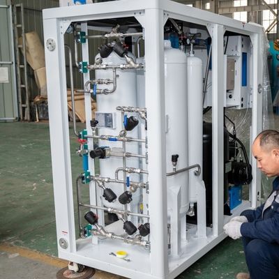 عازل الفولاذ المقاوم للصدأ على الانترنت مراقبة النقاء النيتروجين والهيدروجين خلاط غاز 10Nm3 / ساعة القدرة